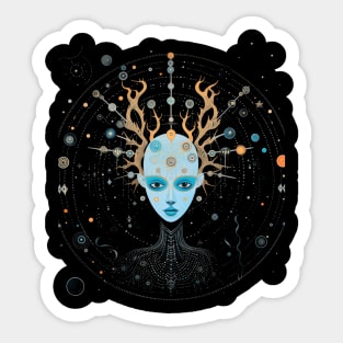 Freyja Norse Goddess Art Nouveau Surreal Sticker